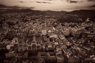 Granada Katedrali hava manzaralı Granada, İspanya.