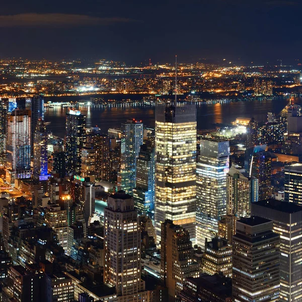 Cidade Nova Iorque Vista Urbana Cityscape Lado Oeste Noite — Fotografia de Stock