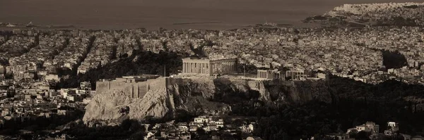 Panorama Panoramique Athènes Depuis Mont Lykavitos Avec Acropole Grèce — Photo