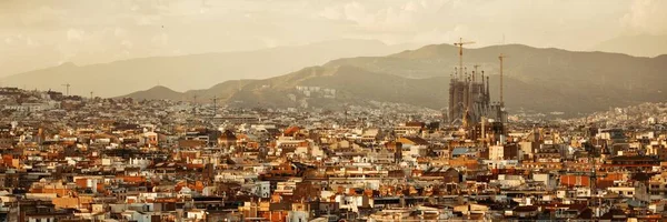 Sagrada Familia Med Stadssiluett Barcelona Spanien — Stockfoto