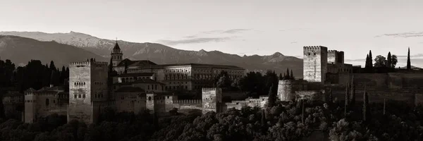 Granada Alhambra Spanya Daki Dağın Üzerinden Panoramik Manzara — Stok fotoğraf