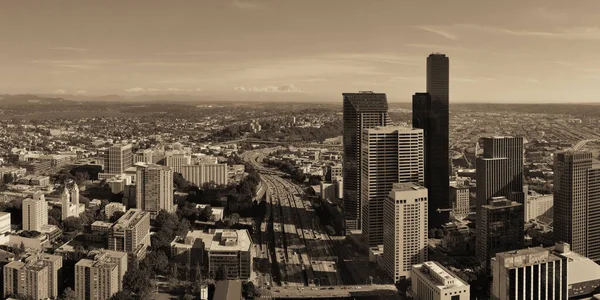 Seattle Vue Sur Toit Avec Architecture Urbaine Ville — Photo