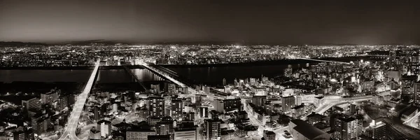 Osaka Stad Natten Tak Panoramautsikt Förenta Staterna — Stockfoto