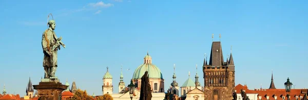 Prag Skyline Takutsikt Med Historiska Byggnader Panorama Tjeckien — Stockfoto