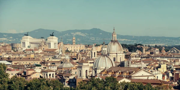 Ρώμη Άποψη Στον Τελευταίο Όροφο Αρχαία Αρχιτεκτονική Στην Ιταλία Πανόραμα — Φωτογραφία Αρχείου