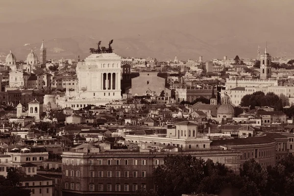Rome Vue Sur Toit Avec Architecture Antique Italie Monochrome — Photo