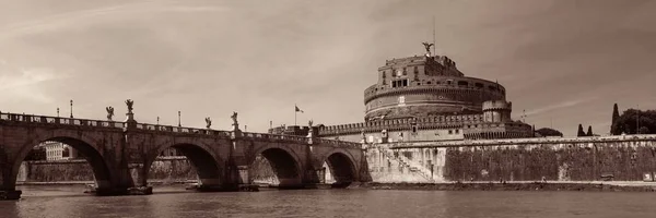 Кастель Сант Анджело Італії Римський Панорамний Вид Мостом Через Річку — стокове фото