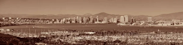 San Diego Centrum Panorama Loď Přístavu — Stock fotografie