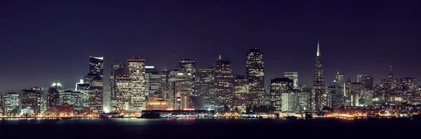 Ciudad San Francisco Skyline Con Arquitecturas Urbanas Panorama Nocturno —  Fotos de Stock