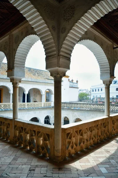 Patio Casa Pilatos Con Bonitos Motivos Decoración Sevilla España — Foto de Stock