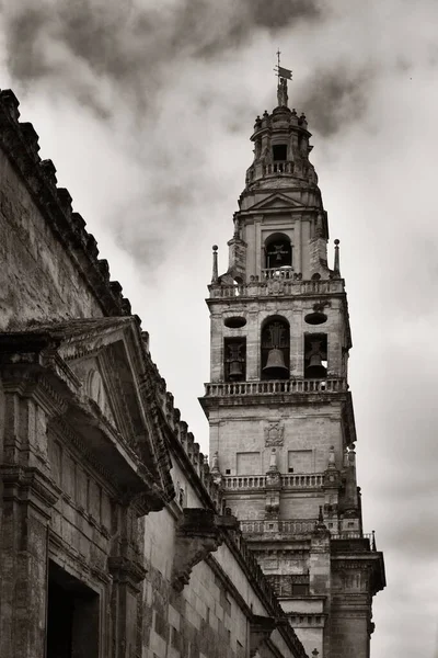 Moskee Kathedraal Van Cordoba Klokkentoren Van Dichtbij Spanje — Stockfoto