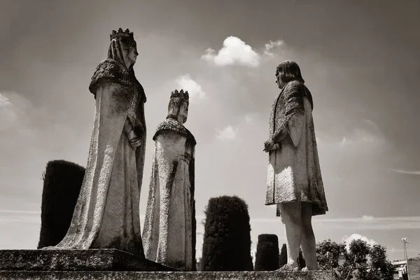 Statue Des Rois Chrétiens Ferdinand Isabelle Christophe Colomb Dans Jardin — Photo