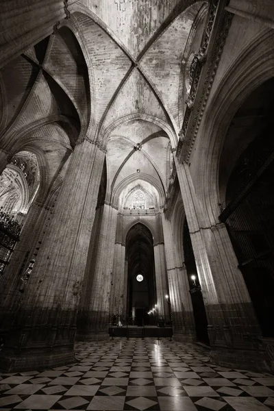 Interiérový Pohled Katedrálu Marie Stolce Nebo Sevillskou Katedrálu Jako Slavnou — Stock fotografie