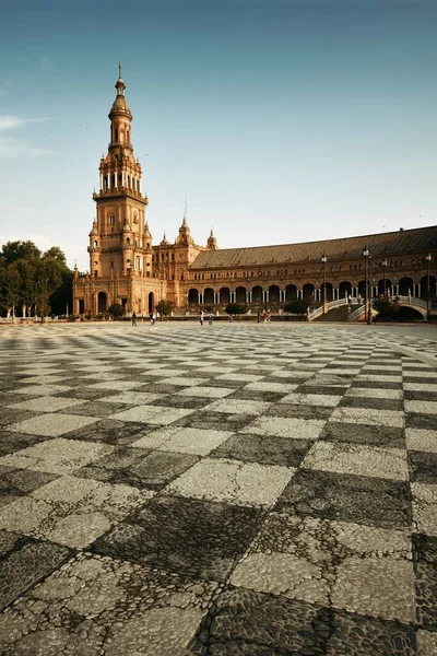 Plaza Espana Spanje Plein Grondpatroon Van Dichtbij Bekijken Sevilla Spanje — Stockfoto