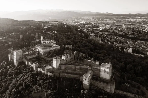 Vista Aérea Alhambra Com Edifícios Históricos Granada Espanha — Fotografia de Stock