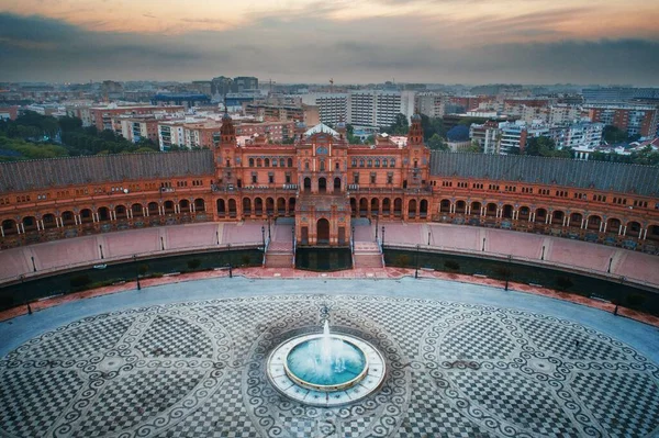 Plaza Espana Het Plein Van Spanje Vanuit Lucht Sevilla Spanje — Stockfoto