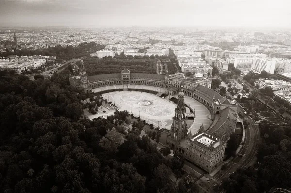 Plaza Espana Lub Plac Hiszpanii Widok Lotu Ptaka Sewilli Hiszpania — Zdjęcie stockowe