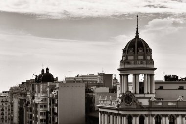 Madrid, İspanya 'daki Gran Via' da kubbe yapısı..
