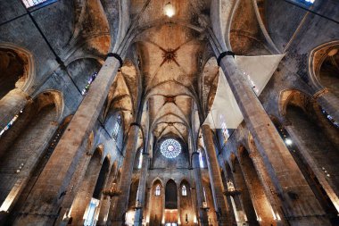 Barselona İspanya 'da Santa Maria del Mar Bazilikası