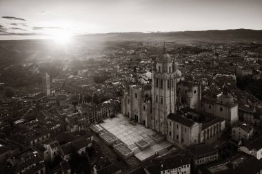 İspanya 'daki Segovia Katedrali hava manzarası.