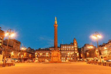 Glasgow, İskoçya 'daki George' da şehir konseyi gece görüşü