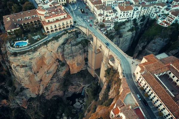 Puente Nuevo New Bridge Vista Aerea Ronda Spagna — Foto Stock