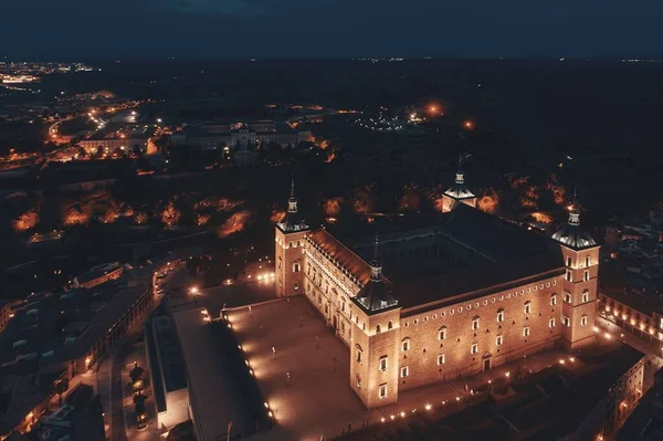 Castillo San Servando Vista Aérea Por Noche Toledo España — Foto de Stock