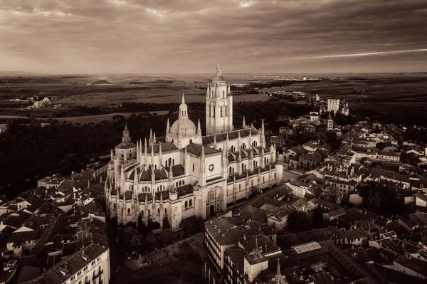 Luchtfoto Van Kathedraal Van Segovia Spanje — Stockfoto