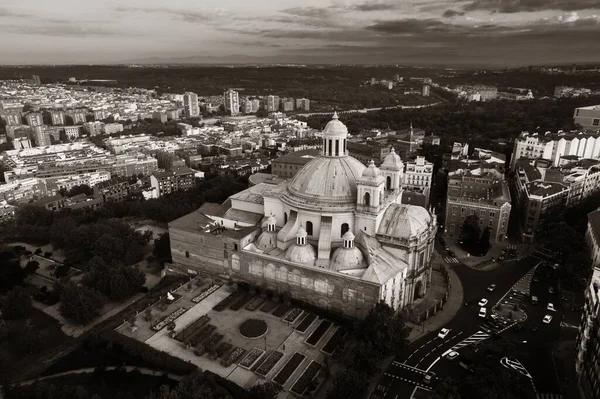 Vue Aérienne Basilique Royale San Francisco Grande Lever Soleil Madrid — Photo