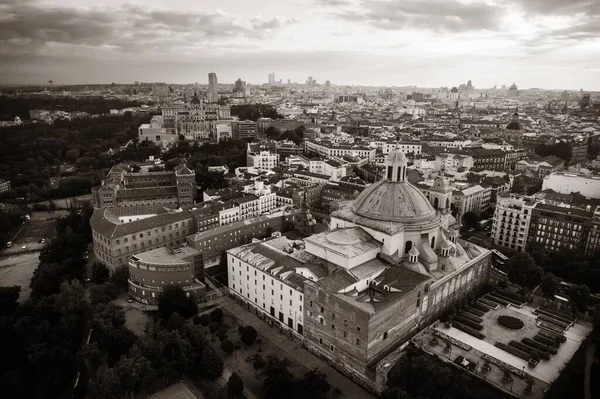 Vista Aérea Basílica Real São Francisco Grande Nascer Sol Madrid — Fotografia de Stock