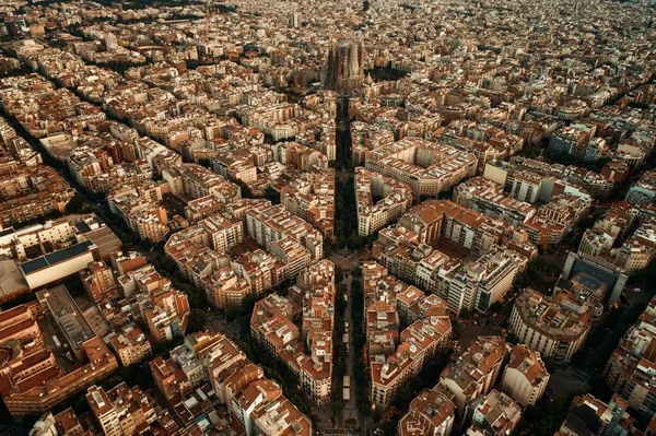 Barcelona Ulice Letecký Pohled Krásnými Vzory Španělsku — Stock fotografie