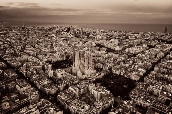 Barcelona Skyline Vue Aérienne Avec Des Bâtiments Espagne — Photo