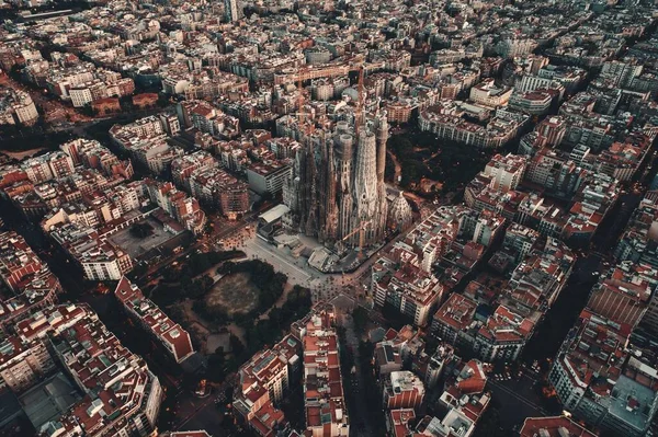 Barcellona Vista Aerea Strada Con Bellissimi Modelli Spagna — Foto Stock