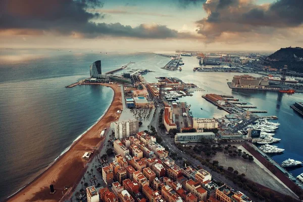 Vista Aerea Del Molo Della Costa Barcellona Spagna — Foto Stock