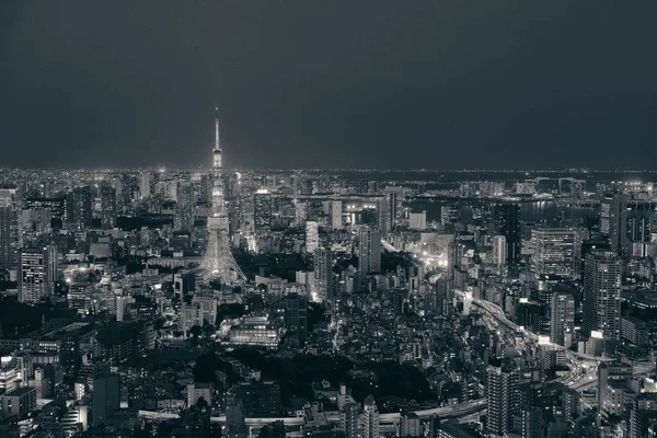 Tokyo Tower Skyline Urbano Vista Panoramica Notte Giappone — Foto Stock