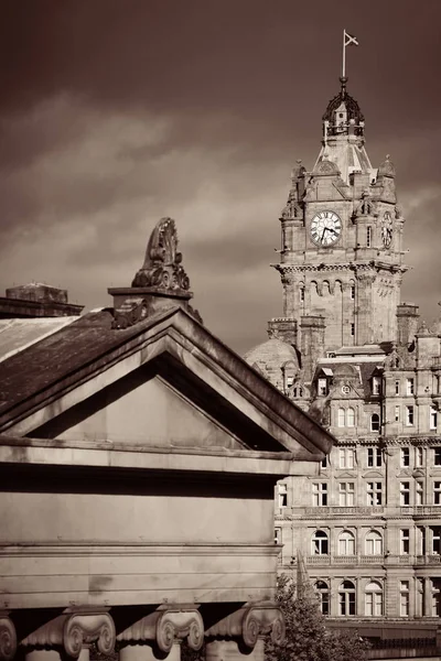 Balmoral Hotel Bell Tower National Galleries Scotland Edinburgh City View — Stock Photo, Image