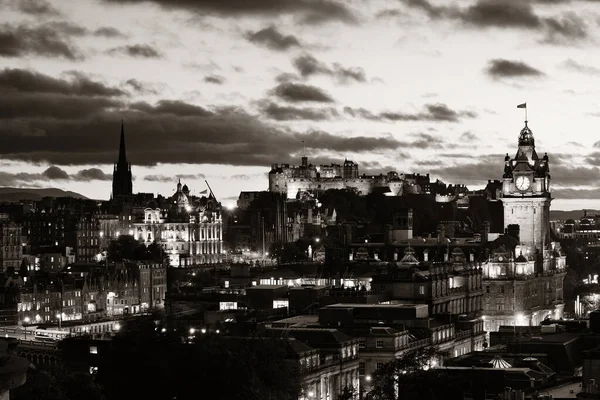 Edinburgh City View Την Νύχτα Ηνωμένο Βασίλειο — Φωτογραφία Αρχείου