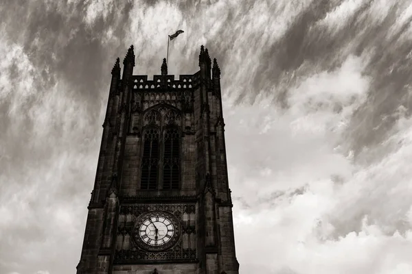 マンチェスター大聖堂 イギリスのゴシック建築物クローズアップビュー — ストック写真