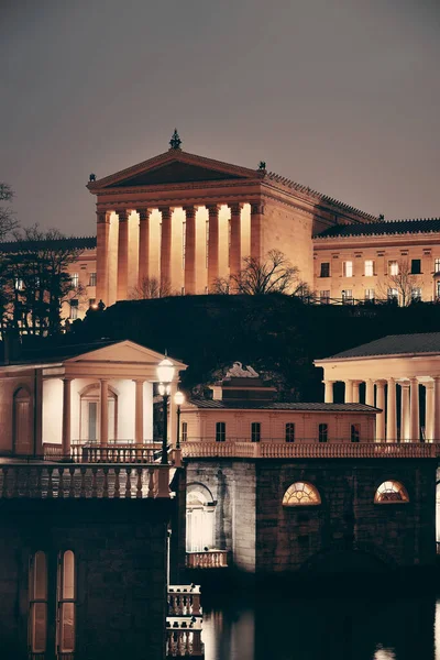 Philadelphia Art Museum Natten Som Den Berömda Staden Attraktioner — Stockfoto