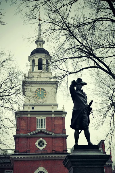 John Barry Posąg Independence Hall Jako Zabytek Historyczny Filadelfii — Zdjęcie stockowe