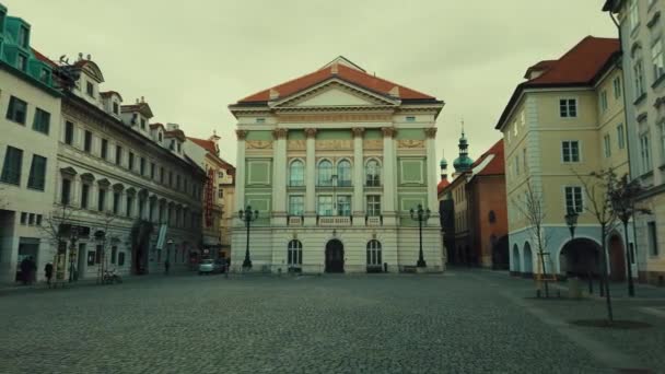 Praha Česká Republika Mar 2020 Pohled Ulici Historickou Městskou Architekturou — Stock video