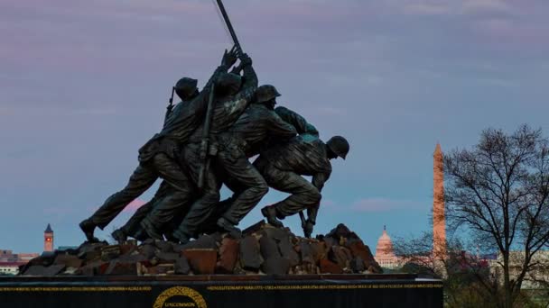 Kriegerdenkmal des US Marine Corps — Stockvideo