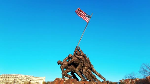 Gedenkteken voor het Amerikaanse Korps Mariniers — Stockvideo