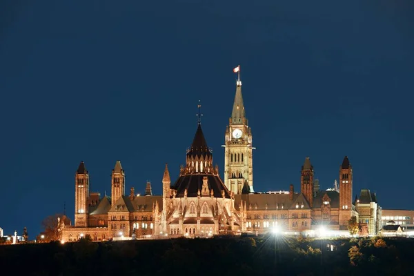 Parlament Hill Soumraku Ottawě Kanada — Stock fotografie