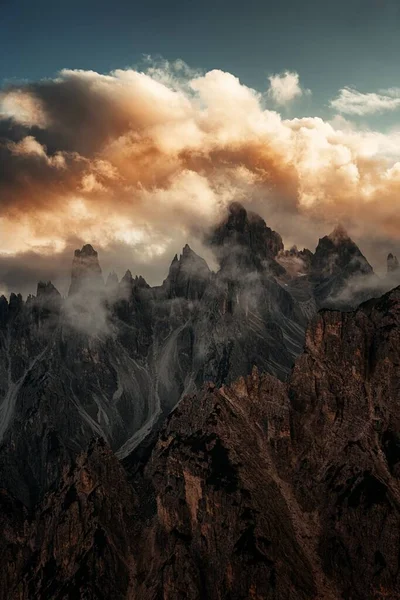 Dolomiter Soluppgång Naturlig Landskap Norra Italien — Stockfoto