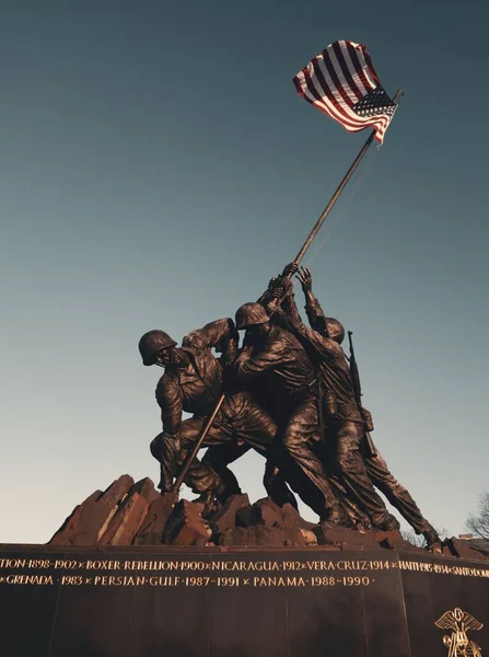 Marine Corps War Memorial Detailní Záběr Washingtonu — Stock fotografie