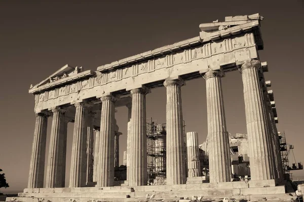 Parthenon Templet Närbild Akropolis Aten Grekland — Stockfoto