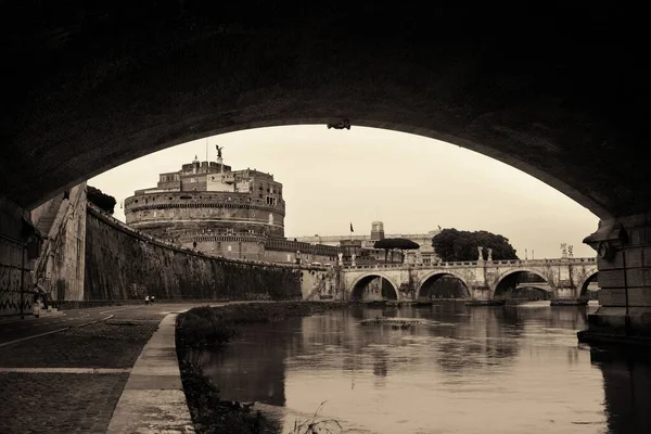 Castel Sant Angelo Italien Rom Och Bron Över Floden Tiber — Stockfoto