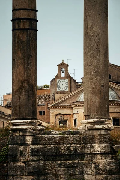 Colunas Fórum Roma Com Ruínas Templos Itália — Fotografia de Stock