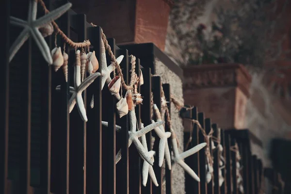 Monterosso Straatbeeld Met Decoratie Fense Cinque Terre Italië — Stockfoto